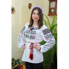 Embroidered blouse "Violets&Roses"